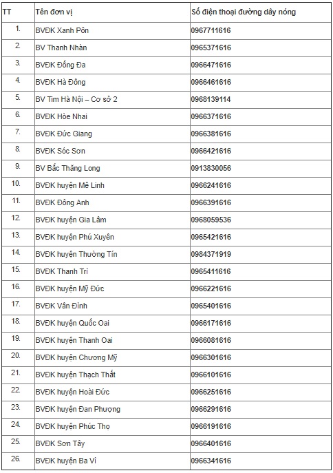 Hà Nội công bố danh sách đường dây nóng trực cấp cứu người bệnh trong dịp Tết 0