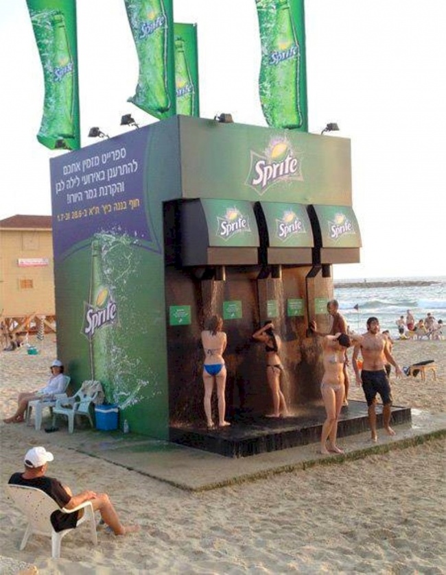 Những vòi tắm ở bãi biển được tài trợ bởi Sprite