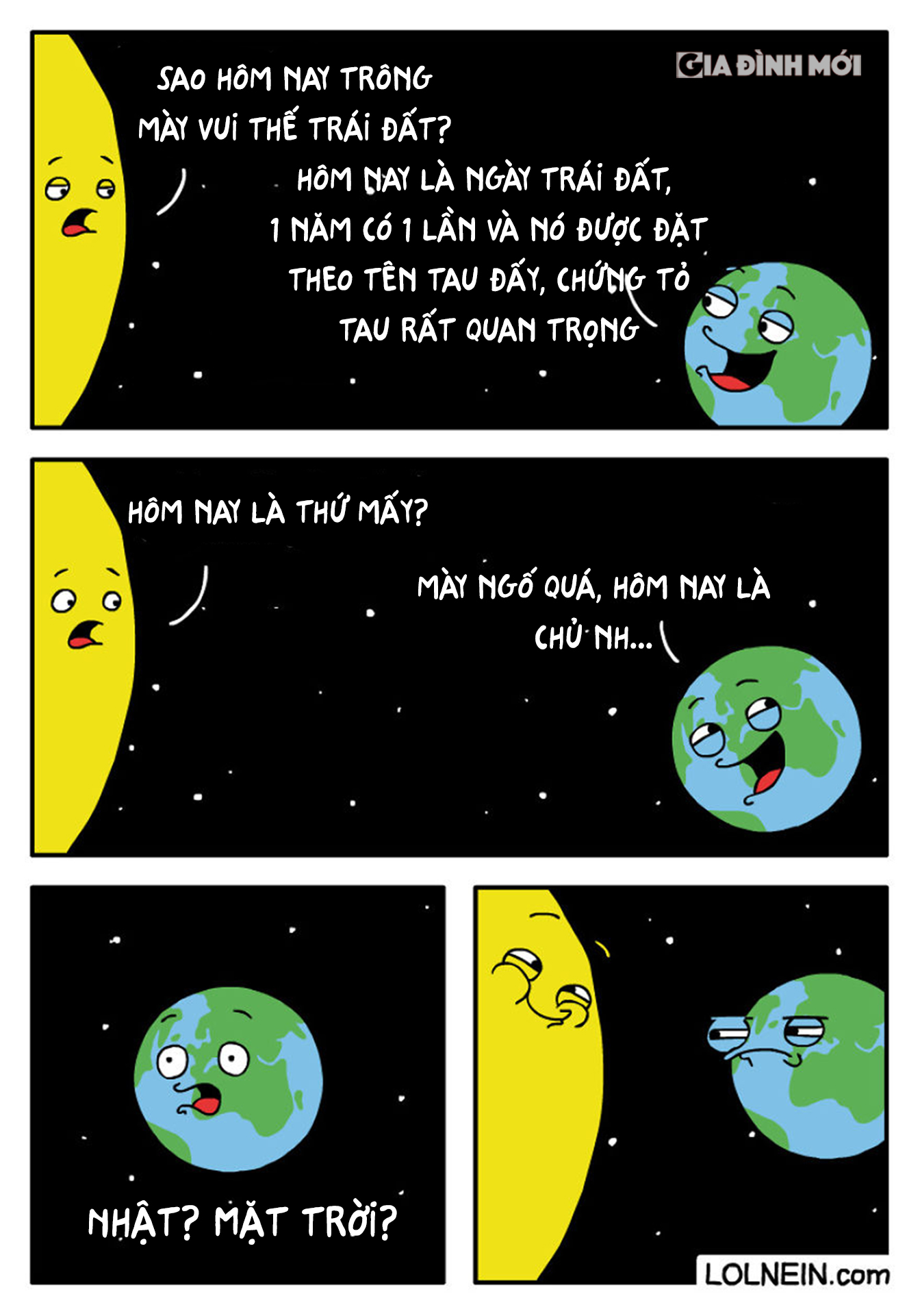 Cuộc nói chuyện giữa Trái Đất và Mặt Trời xem ai quan trọng hơn