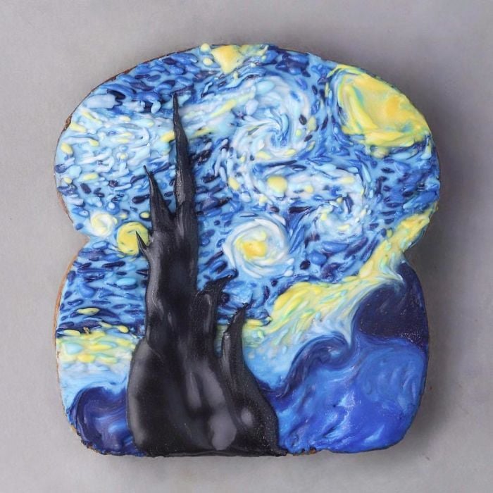 Bức tranh kinh điển của Van Gogh được đưa lên chiếc bánh kem đầy 
