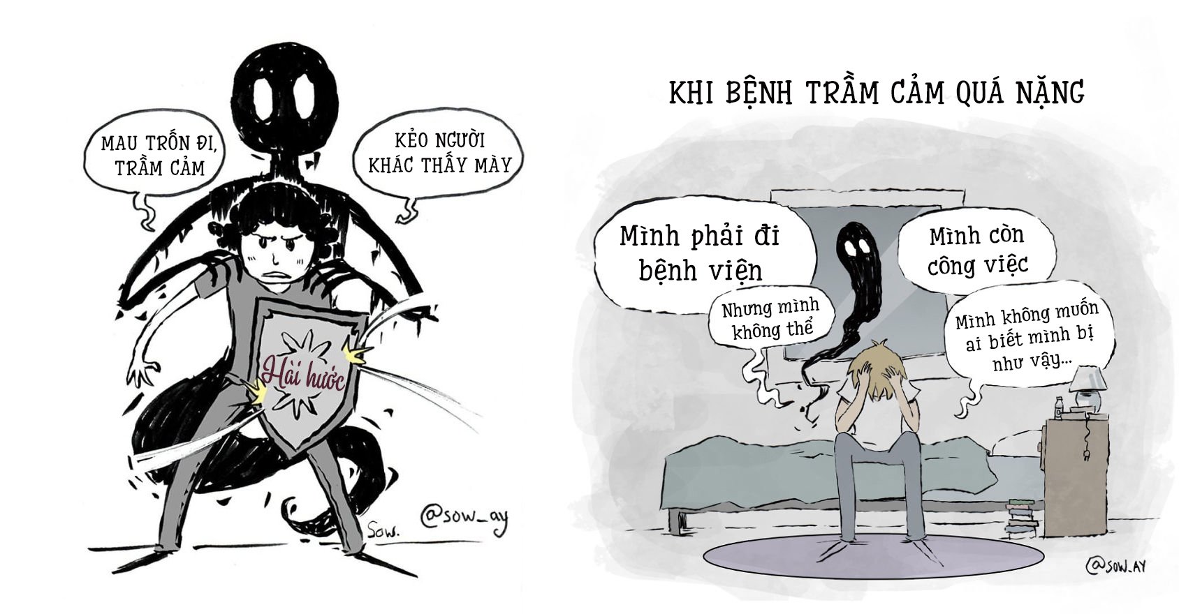 Bộ Tranh Minh Họa Đầy Ám Ảnh Về Trầm Cảm Và Lo Âu Của Một Họa Sĩ Tâm Thần