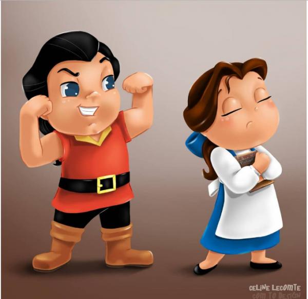 Gaston và Belle - Người đẹp và quái thú của chúng ta khi còn nhỏ
