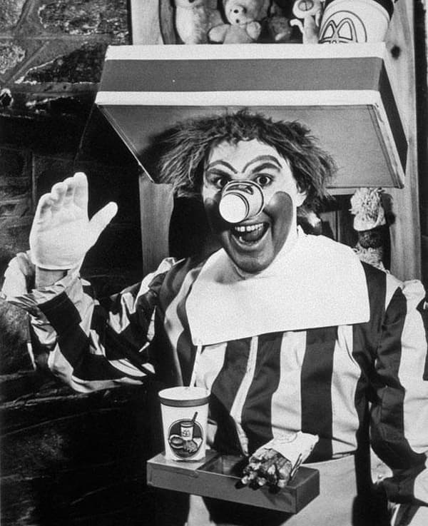 Một hình ảnh gốc của Ronald McDonald năm 1963    