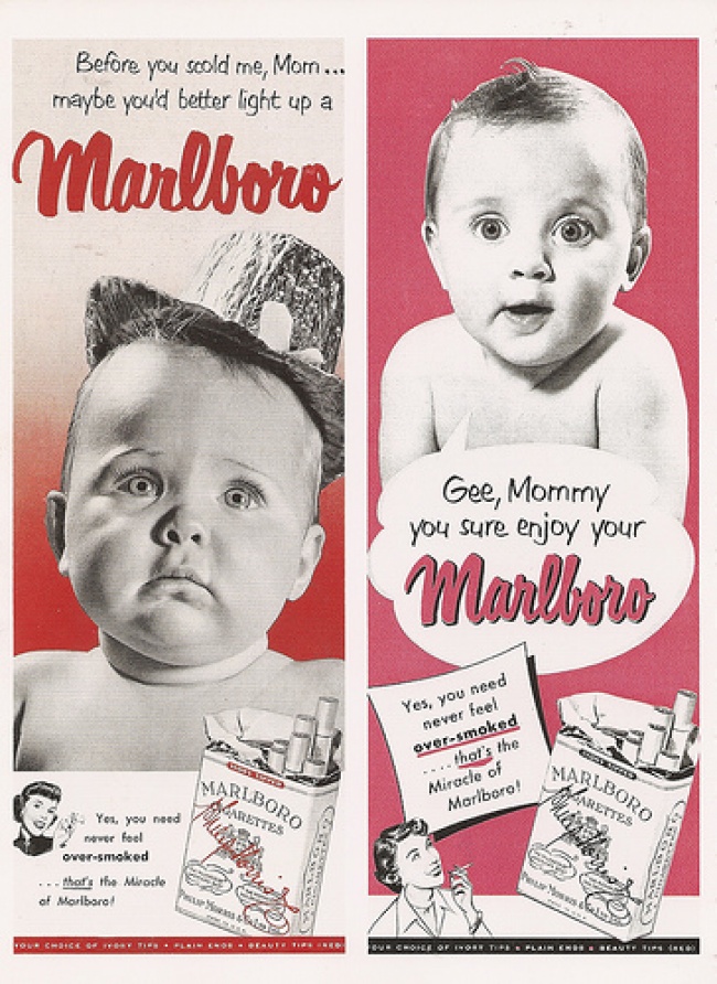 Trẻ em và thuốc lá trong quảng cáo từ những năm 1960. Những gì có thể tốt hơn?