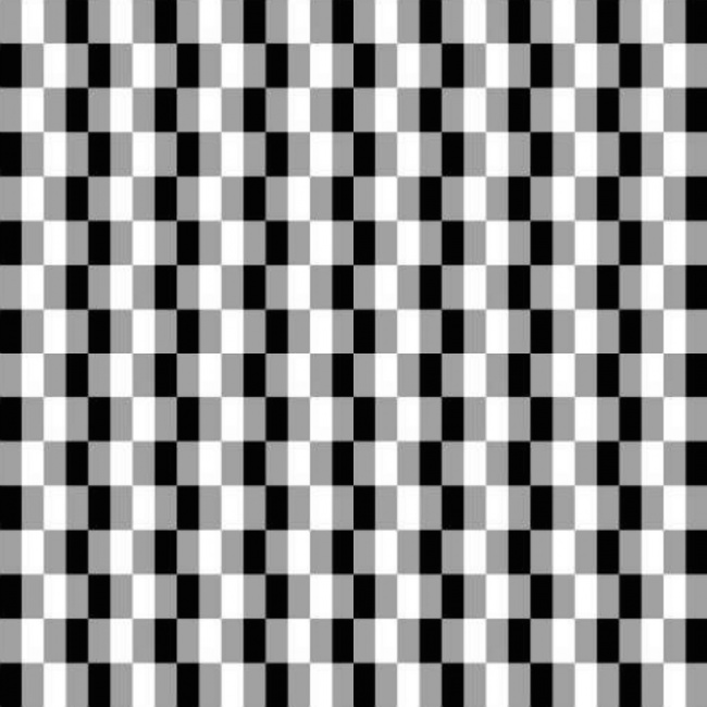 Bạn có thấy một bàn cờ với ô vuông màu đen và trắng không? Nửa màu xám của cả hai hình vuông màu đen và trắng thực sự là cùng một màu sắc. Màu xám có thể được coi là màu đen hoặc trắng tùy thuộc vào màu bên cạnh nó.