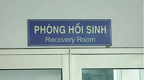 'Phòng hồi sức' (Recovery Room) bị dịch thành 'Phòng hồi sinh', chắc ai cũng muốn vào căn phòng này?