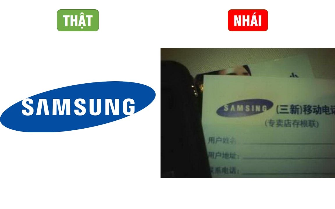 Logo nhái 'Samsing' ăn theo thương hiệu 'Samsung' 
