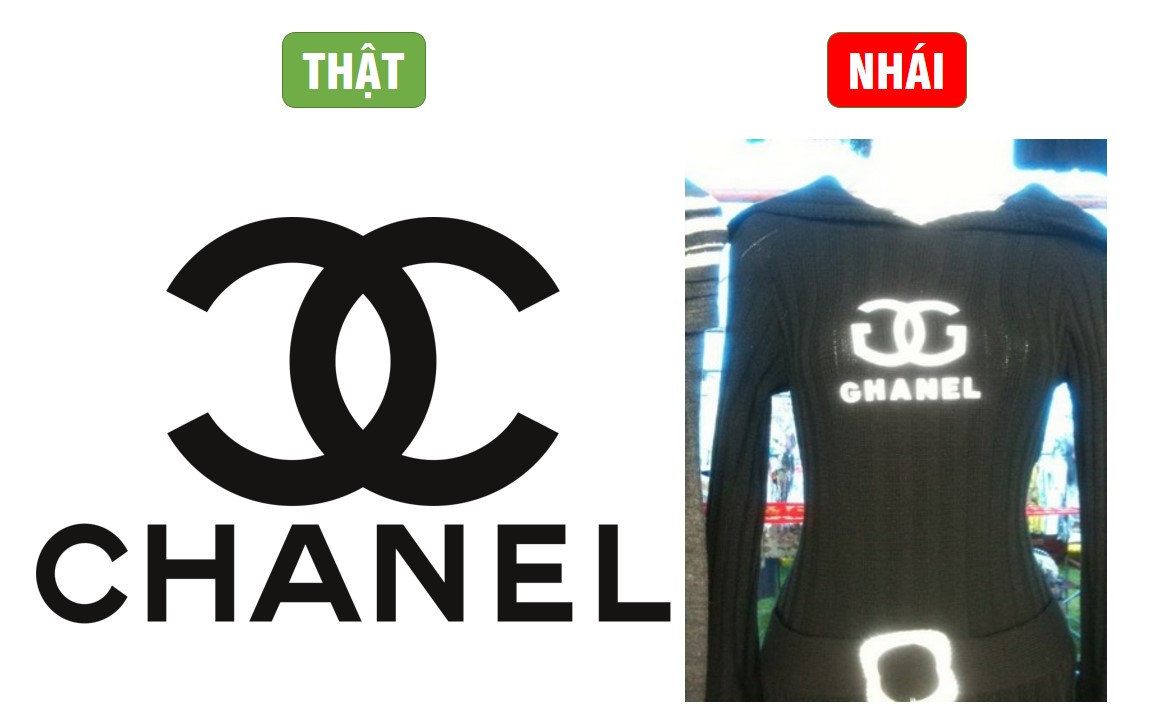 Cái tên CHANEL bị đổi thành GHANEL, hai chữ C móc ngược cũng bị đổi thành G