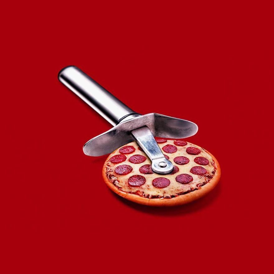 Dụng cụ cắt pizza bằng... pizza