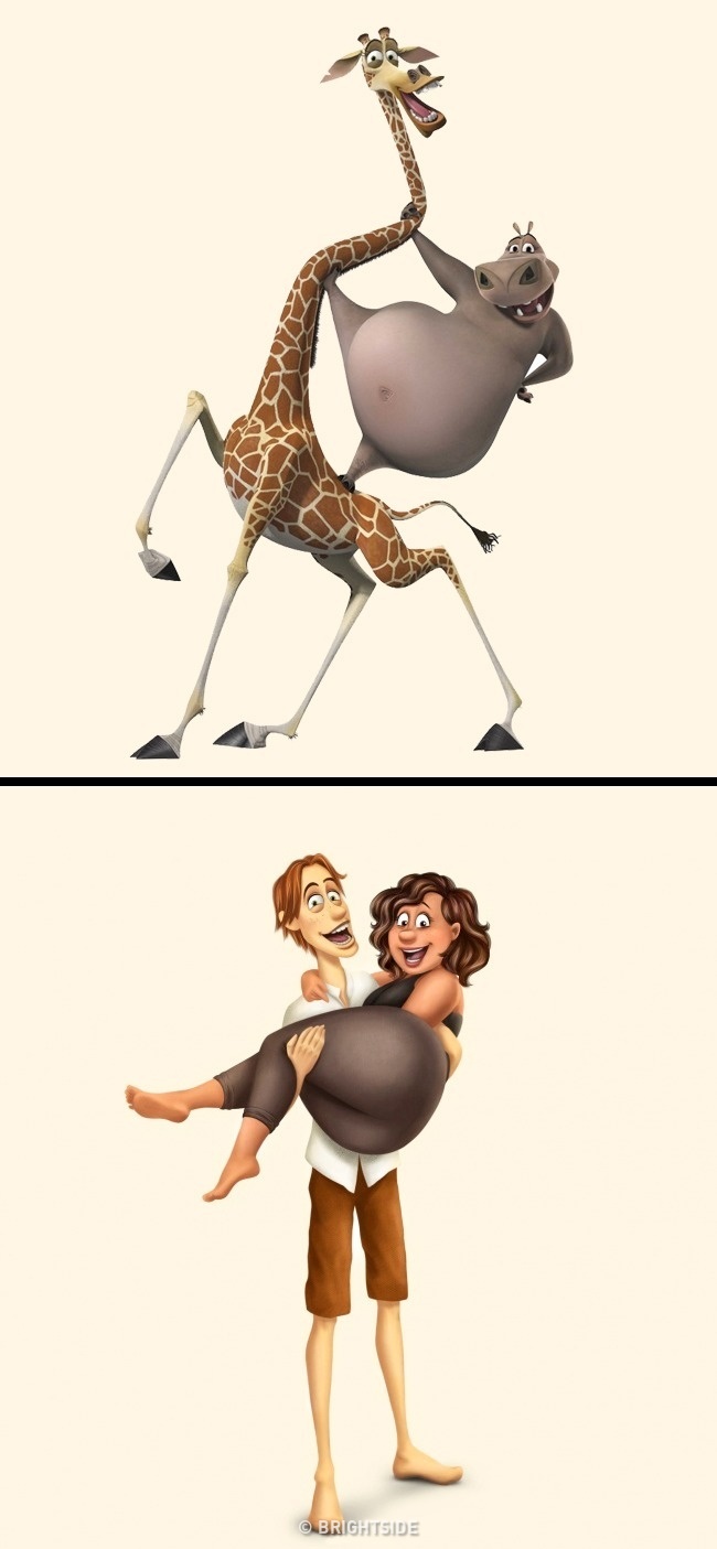 Melman và Gloria trong Madagascar