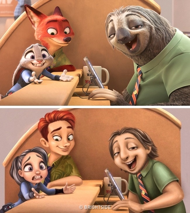 Judy, Nick, và Flash trong Zootopia