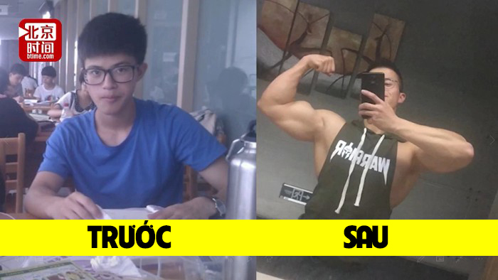Zhang trước và sau khi tập luyện
