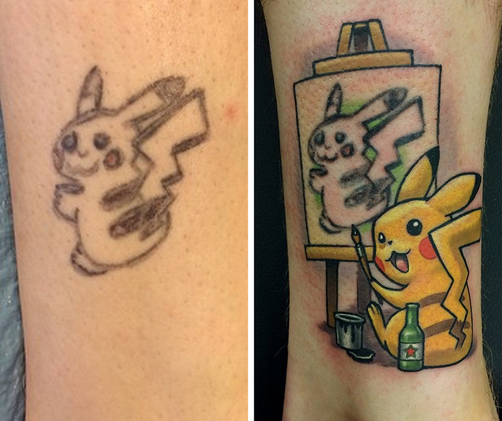 Pikachu đang tập vẽ
