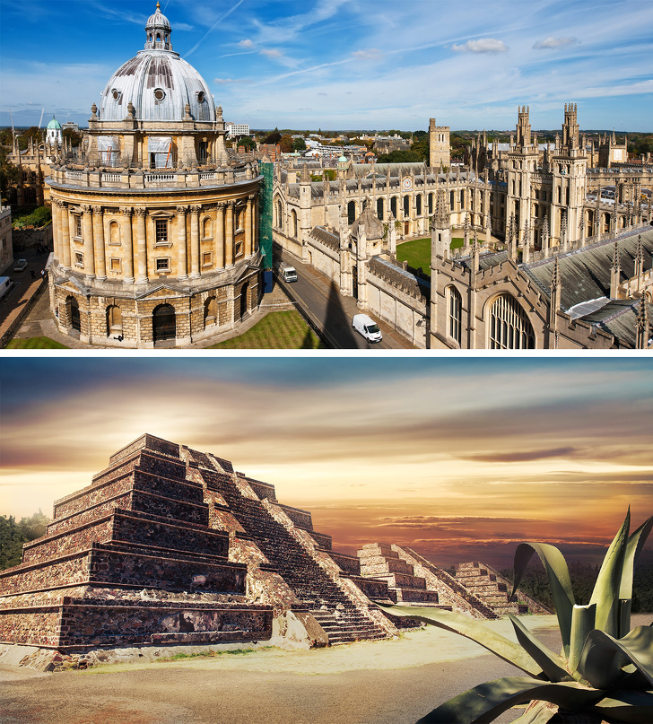Đại học Oxford xuất hiện trước nền văn minh Aztec. Mặc dù ngày thành lập của Oxford chưa được xác định, có bằng chứng cho thấy hoạt động giảng dạy đã diễn ra từ tận năm 1096. Trong khi đó, thủ đô của người Aztec là Tenochtitlan được thành lập năm 1325