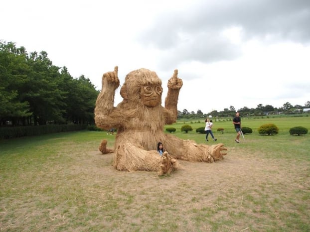 Nghệ nhân Nhật tiếp tục truyền thống làm những con vật khổng lồ bằng rơm rạ sau vụ mùa 13