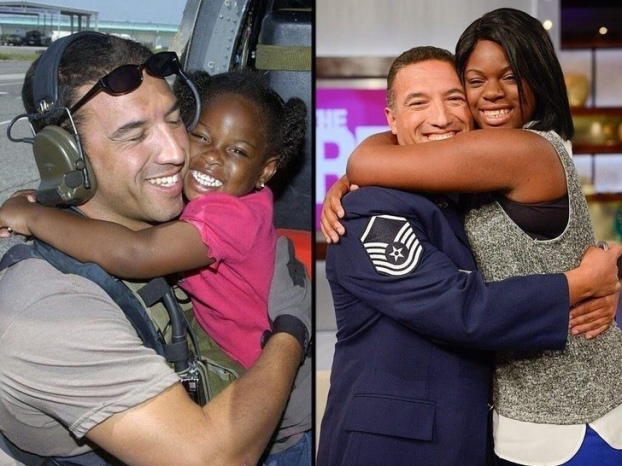   Trung sĩ Mike Maroney gặp lai cô bé mà anh đã cứu 10 năm trước trong siêu bão Katrina năm 2005  