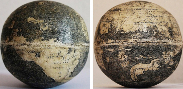   Quả địa cầu cổ xưa nhất được làm từ hai nửa dưới của trứng đà điểu ghép lại (1504)  