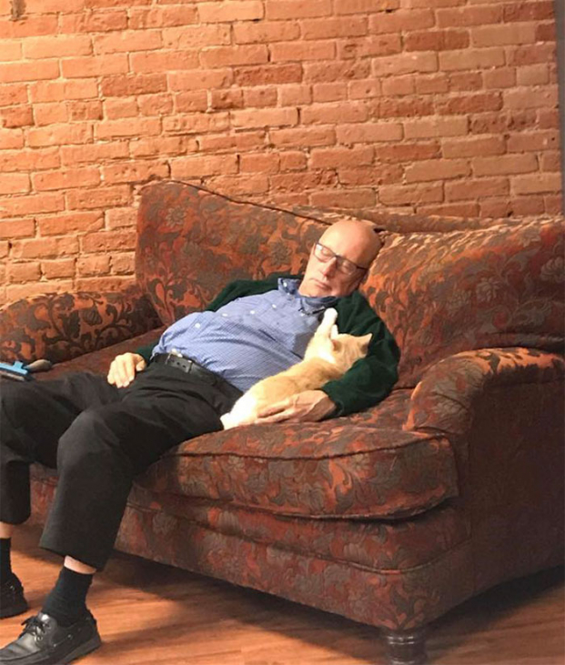 Tình nguyện viên 75 tuổi ngày ngày đến chải lông rồi ngủ cùng mèo ở trạm cứu hộ 1