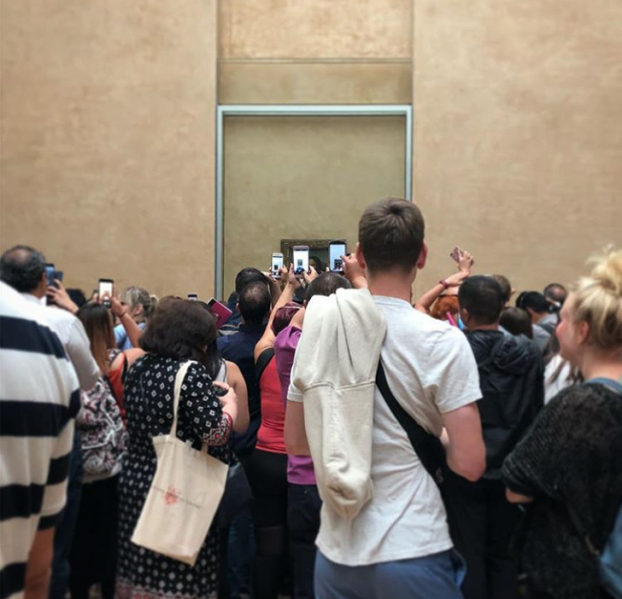   Đi xem bức Mona Lisa, bạn nghĩ cảnh tượng sẽ như thế nào?  