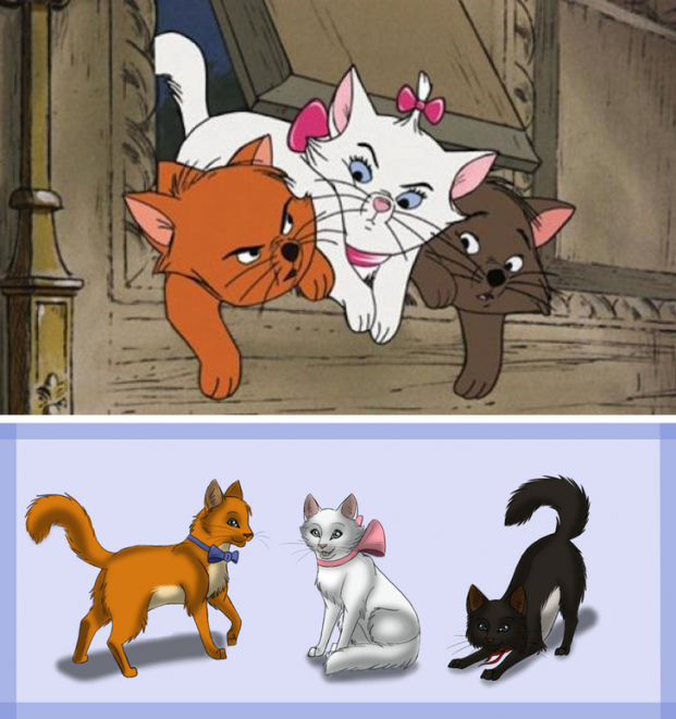   Toulouse, Marie, và Berlioz, Aristocats (Gia đình quý tộc mèo)  