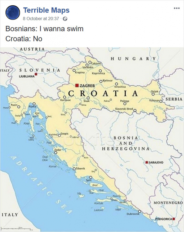 14 tấm bản đồ hài hước cho bạn cái nhìn mới về thế giới, Croatia quá bá đạo 4