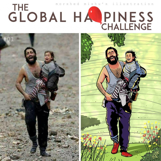 Họa sĩ Bangladesh vẽ lại cái kết hạnh phúc cho những bức ảnh hiện thực đau thương 0