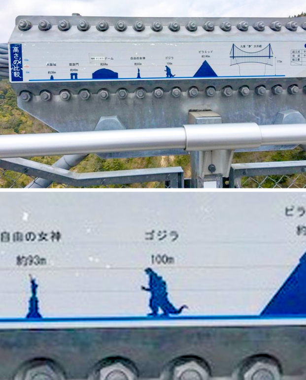   Cây cầu cao nhất được so sánh với chiều cao của Godzilla  