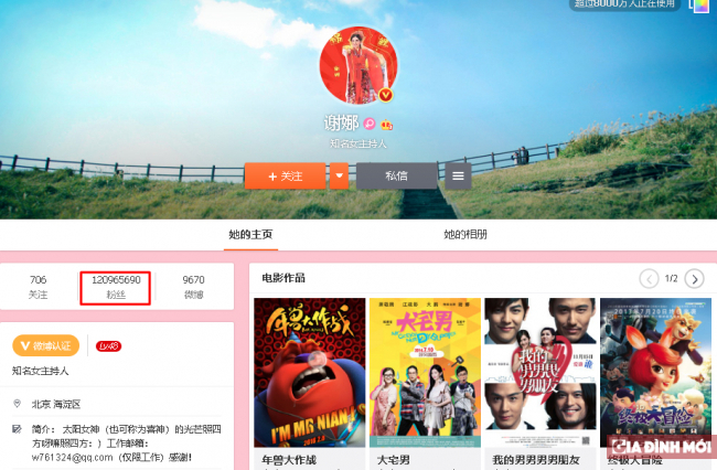 10 sao Hoa ngữ có lượt follow khủng nhất Weibo, số 1 đạt đến hơn 100 triệu 1