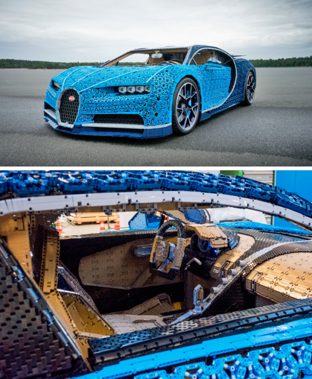   Một chiếc Bugatti làm bằng một triệu miếng lego. Bạn thậm chí có thể ngồi bên trong  