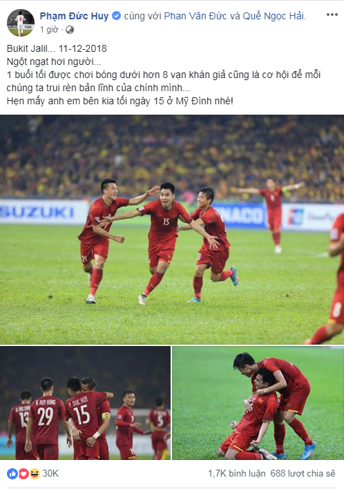Các cầu thủ AFF Cup Việt Nam đăng gì trên mạng xã hội sau trận chung kết lượt đi? 8