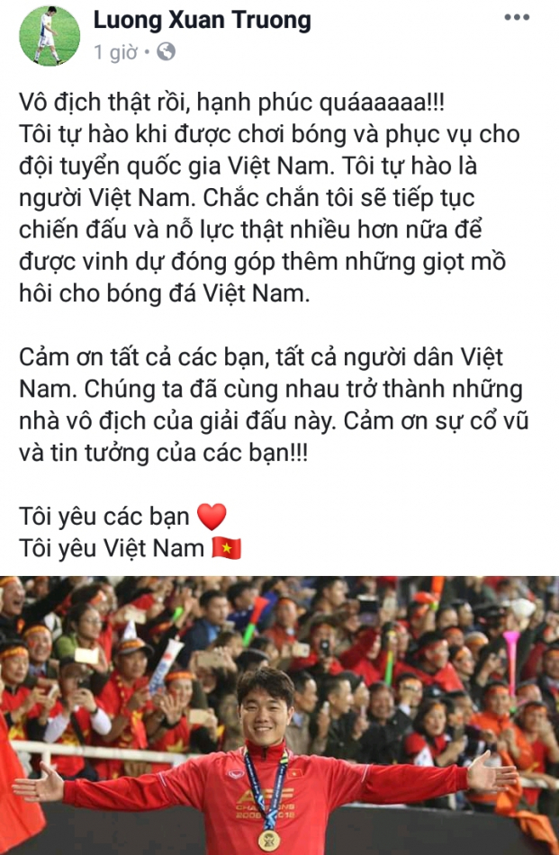 Các cầu thủ đăng gì trên mạng xã hội sau chiến thắng lịch sử của ĐT Việt Nam? 10