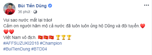 Các cầu thủ đăng gì trên mạng xã hội sau chiến thắng lịch sử của ĐT Việt Nam? 3