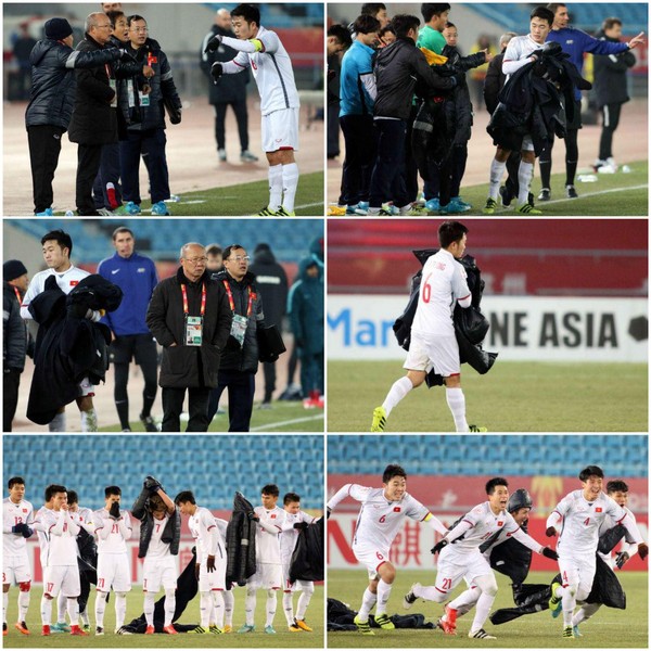   Trong trận đấu Bán kết với U23 Qatar, Xuân Trường sau khi thực hiện thành công lượt sút của mình trên chấm 11m đã bất ngờ xin phép các trọng tài và HLV Park Hang Seo để chạy vào trong khu kỹ thuật của U23 Việt Nam  