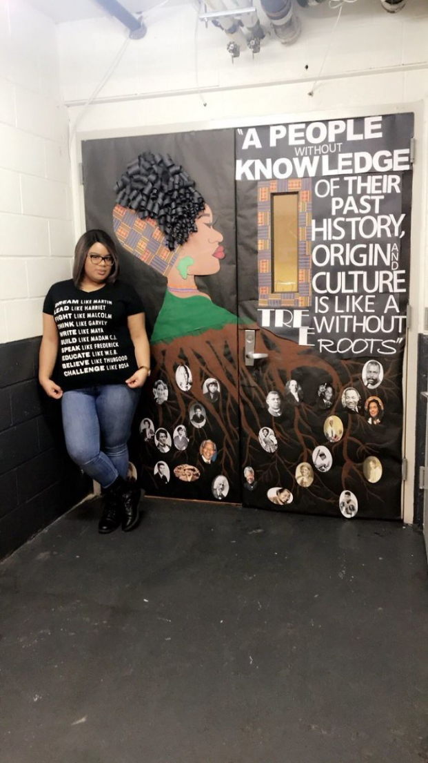 Giáo viên Mỹ trang trí cửa lớp đẹp tuyệt vời kỷ niệm Tháng Lịch sử người Mỹ gốc Phi 3