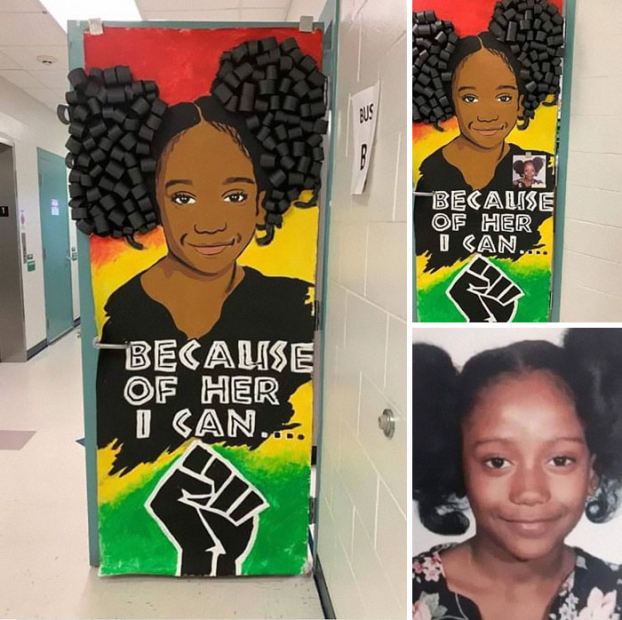 Giáo viên Mỹ trang trí cửa lớp đẹp tuyệt vời kỷ niệm Tháng Lịch sử người Mỹ gốc Phi 4