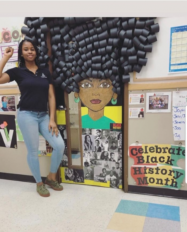 Giáo viên Mỹ trang trí cửa lớp đẹp tuyệt vời kỷ niệm Tháng Lịch sử người Mỹ gốc Phi 12