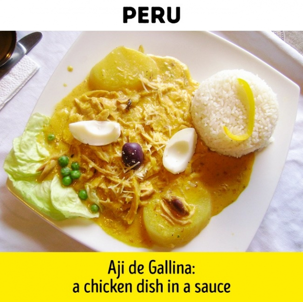   Ở Peru, bạn có thể mua món Aji de Gallina, món gà nấu sốt nổi tiếng rất thích hợp cho mùa đông  
