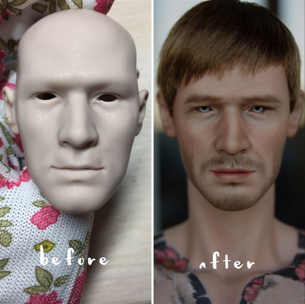 Nghệ sĩ Ukraine tẩy đi lớp makeup trên mặt búp bê để vẽ lại cho chúng diện mạo 'thật' hơn 12