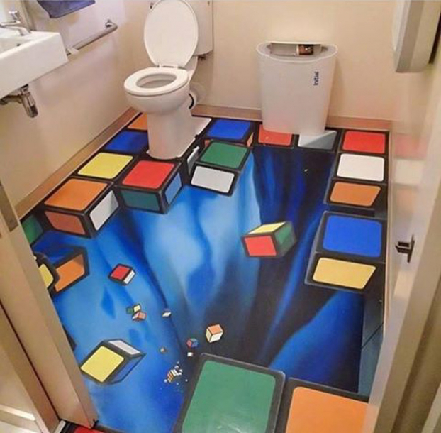   Biến nhà vệ sinh thành một căn phòng gây ảo giác  