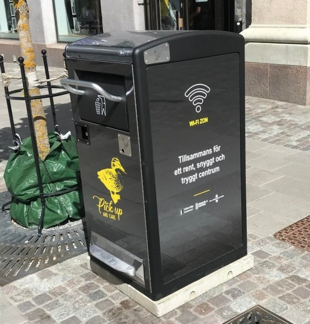   Thùng rác có Wi-Fi để nhắc nhở mọi người vứt rác đúng nơi quy định (Thụy Điển)  