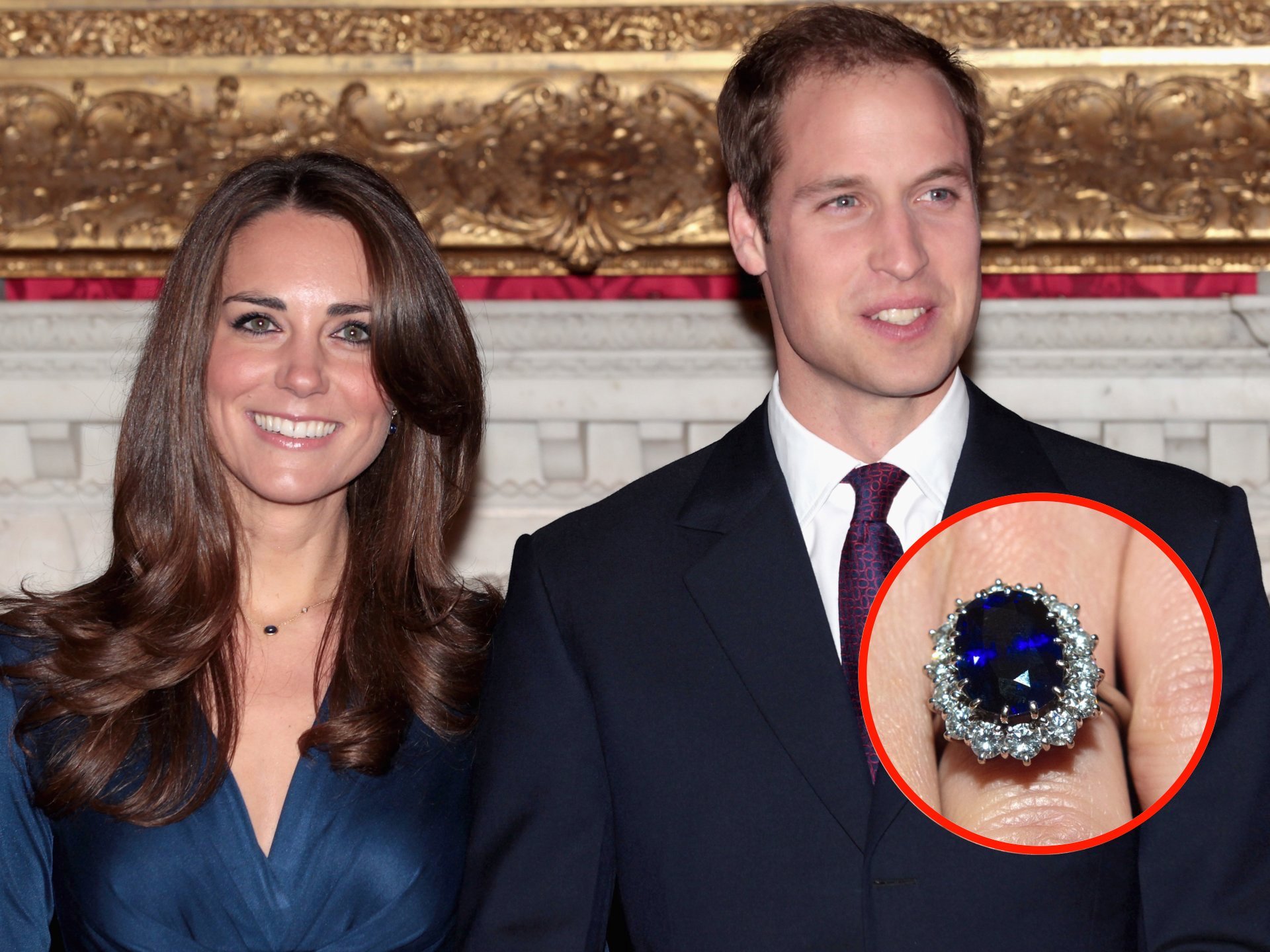   Chiếc nhẫn vô giá được truyền từ Công nương Diana đến Công nương Kate - Nguồn: Getty Images  