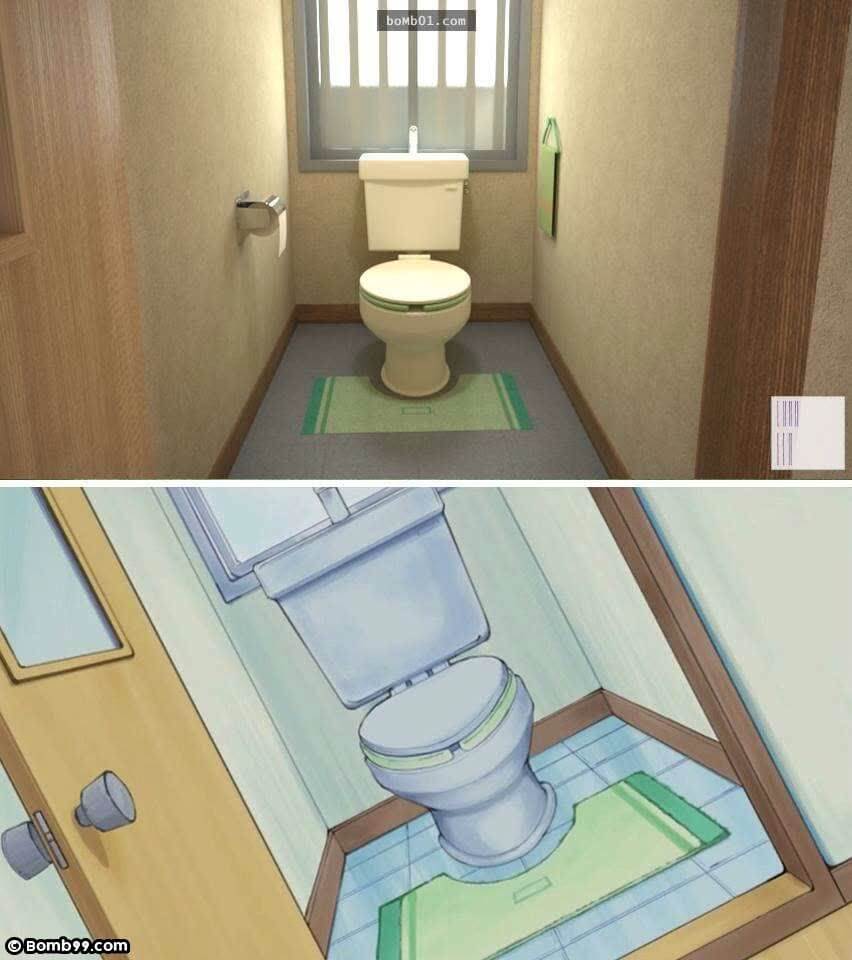 Thậm chí nhà vệ sinh cũng giống hệt trong truyện