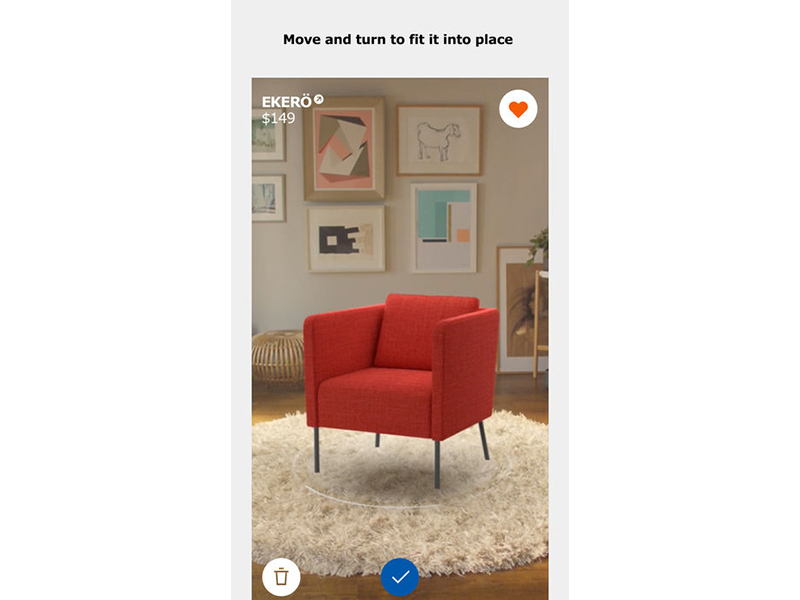 IKEA Place, ứng dụng thực tế ảo giúp người mua hình dung được món đồ nội thất có phù hợp với nhà mình không
