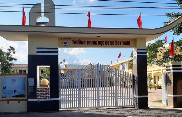   Trường THCS Duy Ninh, nơi xảy ra vụ việc. Ảnh: Văn Được.  
