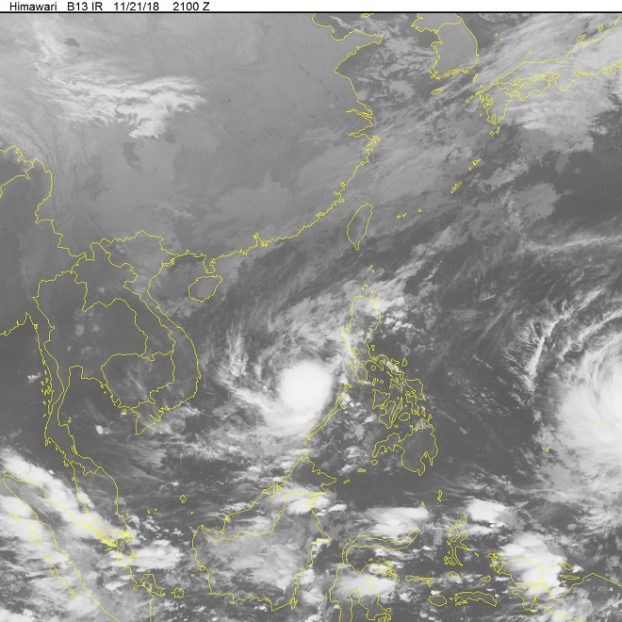   Áp thấp nhiệt đới chụp từ vệ tinh  