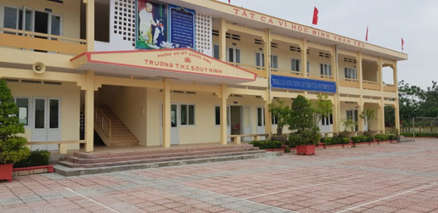   Trường THCS Duy Ninh - nơi xảy ra sự việc.  