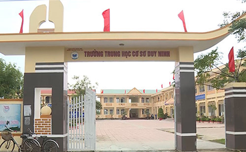   Trường THCS Duy Ninh, nơi xảy ra sự việc.  