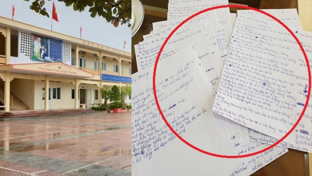   Phòng GD&ĐT huyện yêu cầu trường THCS Duy Ninh thu hồi các phiếu hỏi và trả lời của học sinh lớp 6.2 về vụ 231 cái tát.  