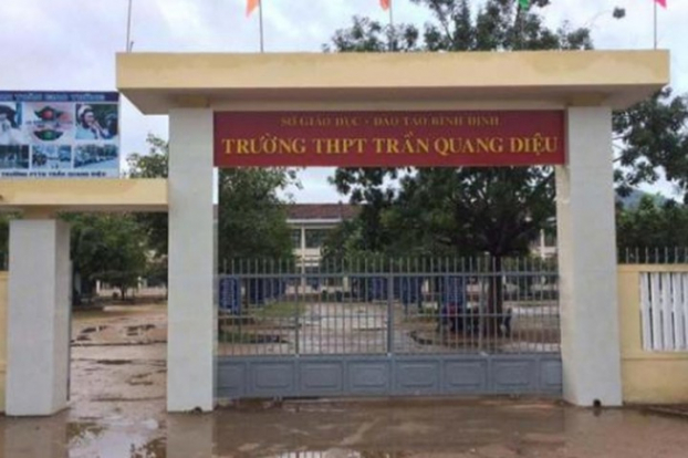   Trường THPT Trần Quang Diệu nơi xảy ra sự việc.  