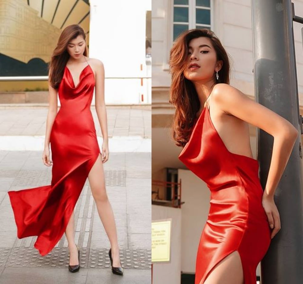 váy lụa đỏ  chân váy da bạc  Shopee Việt Nam